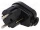 Connector  AC supply  male  plug  2P+PE  250VAC  16A  black  PIN  3