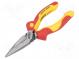 Pliers  insulated,straight,half-rounded nose  steel  160mm