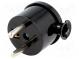 Connector  AC supply  male  plug  2P+PE  230VAC  16A  black  PIN  3