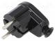 Connector  AC supply  male  plug  2P  230VAC  16A  black  for cable