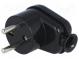 Connector  AC supply  male  plug  2P+PE  230VAC  16A  black  PIN  3