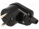 Connector  AC supply  male  plug  2P+PE  230VAC  16A  black  PIN  3