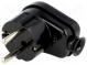 Connector  AC supply  male  plug  2P+PE  230VAC  16A  black  PIN  3