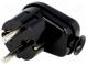 Connector  AC supply  male  plug  2P+PE  230VAC  16A  black  PIN  3