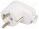 Connector  AC supply  male  plug  2P+PE  230VAC  16A  white  PIN  3
