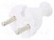 Connector  AC supply  male  plug  2P  230VAC  10A  white  for cable
