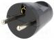 Connector  AC supply  male  plug  2P+PE  230VAC  16A  black  PIN  3