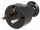 Connector  AC supply  male  plug  2P+PE  230VAC  16A  black  PIN  3