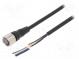 Connection lead  M12  PIN  4  straight  Len  2m  plug  4A  -10÷80°C
