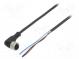 Connection lead  M12  PIN  4  angled  5m  plug  250VAC  4A  -25÷70°C