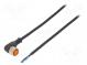 Connection lead  M12  PIN  4  angled  5m  plug  4A  -25÷80°C  PUR