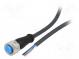 Connection lead  M12  PIN  4  straight  10m  plug  250VAC  4A  IP67