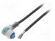 Connection lead  M12  PIN  4  angled  2m  plug  4A  LED indication
