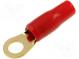 Terminal  ring  M6  10mm2  gold-plated  insulated  red