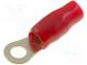 Terminal  ring  M6  16mm2  gold-plated  insulated  red